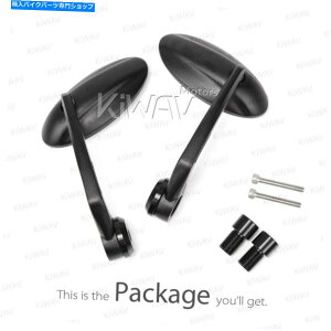 Mirror �n���h���o�[�G���h�~���[�����ȉ~�`���ڃ{���g�I��16mm�d�ʃL���b�v Handlebar end mirrors ULTRA black oval direct bolt-on 16mm heavy weight caps