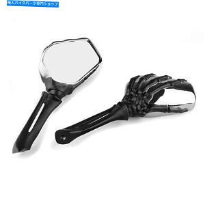 Mirror n[[_rbh\AA{̍N̂߂̃~[XPg̎ Mirror Skeleton Hand for Harley Davidson, Triumph, Japanese black-chrome