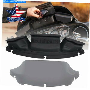 Windshield 3|PbgtgKXobgEBOtFAO|[`obO7 "n[[̂߂̉EFAEBhXN[ 3-Pocket Windshield Batwing Fairing Pouch Bag 7"Smoke Wave Windscreen For Harley