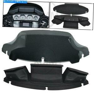 Windshield 7 "ubNEChV[hobO3n[[c[OXg[gGNgOCh2014-19 7" Black Windshield Bag 3 Pocket For Harley Touring Street Electra Glide 2014-19