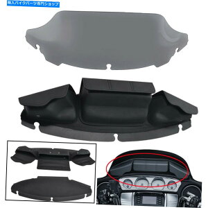 Windshield 7 "X[NEF[utgKX+ 3|[`tFAOtgKXobOpn[[c[O14-19 7" Smoke Wave Windshield+3 Pouch Fairing Windshield Bag For Harley Touring 14-19