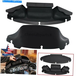 Windshield 3|PbgtgKXtFAO|[`obO7 "n[[14AbvpubNEF[utgKX 3 Pocket Windshield Fairing Pouch Bag 7" Black Wave Windshield For Harley 14-up