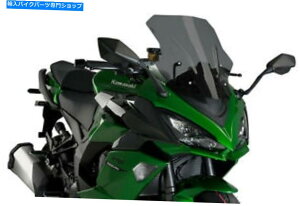 Windshield E1000 SX 20-21Â̂߂PUIG[VOXN[ PUIG RACING SCREEN FOR KAWASAKI NINJA 1000 SX 20-21 DARK SMOKE