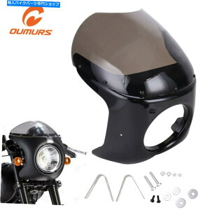 Windshield �I�[�g�o�C�J�t�F���[�T�[�n���h���o�[7 �w�b�h���C�g�t�����g�K���X�t�F�A�����O�X�N���[���J�X�^�� Motorcycle Cafe Racer Handlebar 7 Headlight Windshield Fairing Screen Custom�y���s�A���i�z
