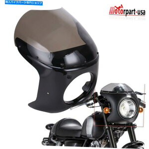 Windshield n[[{o[̂߂̕ՓIȃgJtF[T[7 ''wbhCgtFAOtgKX Universal Retro Cafe Racer 7'' Headlight Fairing Windshield For Harley Bobber