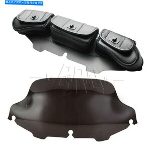 Windshield 3�|�[�`�|�P�b�g�T�h���o�b�O+ 8 �n�[���[�c�[�����Oflht flhx 96-13 3 Pouch Pocket Saddlebag+8 Smoke Windshield For Harley Touring FLHT FLHX 96-13�y���s�A���i�z