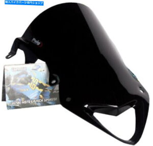 Windshield �u���b�N���[�V���O�E�B���h�X�N���[��PUIG 5205N Black Racing Windscreen Puig 5205N�y���s�A���i�z