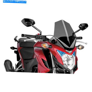 Windshield �z���_CB500F 13-15 PUIG 6437F�W�F�l���[�V�����X�|�[�c�X�|�[�c���̃_�[�N�X���[�N�t�����g�K���X For Honda CB500F 13-15 Puig 6437F Generation Sport Naked Dark Smoke Windshield