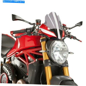 Windshield hDJeBX^[1200 S 14-18 PUIGc[Ỏ̃tgKX For Ducati Monster 1200 S 14-18 Puig Generation Touring Naked Smoke Windshield