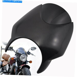 Windshield �I�[�g�o�C�̃w�b�h���C�g�̃t�F�A�����O�̃t�����g�K���X�N�₩�ȍ����X�J�E�g�V���|���e�B�̂��߂̑N�₩�ȍ����t�B�b�g Motorcycle Headlight Fairing Windshield Vivid Black Fits For Indian Scout