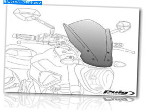 Windshield 2014N}nXV950̂߂̃vCOtgKX̐Vc[O PUIG Windshield Naked New Generation Touring Clear for 2014 Yamaha XV950