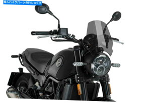 Windshield Puig Dark Smoking Sport�X�N���[���x�l�����I���`�m500 / TRAIL 2016-2021 9747F Puig Dark Smoke Sport Screen Benelli Leoncino 500 / Trail 2016-2021 9747F�y���s�A���i�z