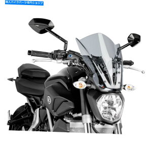 Windshield }nFZ07 2015-2017 PUIG 7016H̐c[Ỏ̃tgKX For Yamaha FZ07 2015-2017 Puig 7016H Generation Touring Naked Smoke Windshield