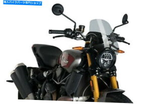 Windshield ̃tgKXChFTR1200̂߂̃X|[c19-21̉ PUIG NAKED WINDSHIELD N.G. SPORT FOR INDIAN FTR1200 19-21 LIGHT SMOKE