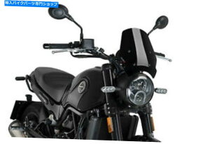 Windshield PuigXN[̃X|[cxlIVm500gC2020ubN̂߂̌݊ PUIG SCREEN NAKED SPORT COMPATIBLE FOR BENELLI LEONCINO 500 TRAIL 2020 BLACK