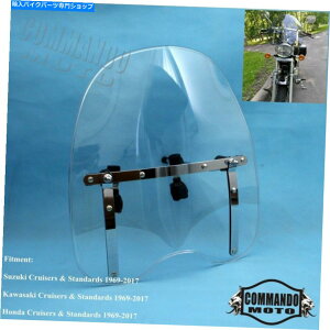 Windshield }nv-max 1200 vX^[650JX^XgCJ[69-2017̏m̓NAtgKX650 Cruiser Clear Windshield For Yamaha V-Max 1200 V Star 650 Custom Stryker 69-2017