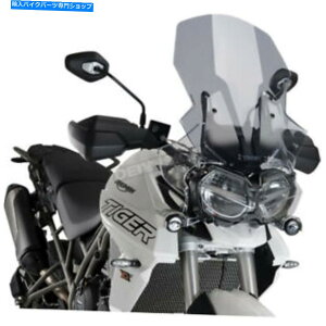 Windshield Puig Hi-Techǐyʉ̃c[OtgKX - 9656H Puig Hi-Tech Parts Light Smoke Touring Windshield - 9656H