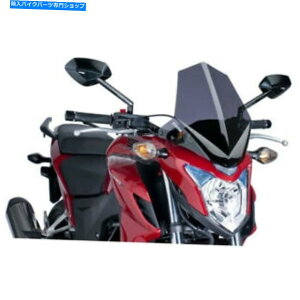 Windshield sOnCeNp[c_[NX[N̐VX|[cEBhXN[ - 6437F Puig Hi-Tech Parts Dark Smoke Naked New Generation Sport Windscreen - 6437F