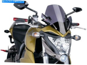 Windshield PUIG 5645F̎]Ԃ̃tgXN[_[NX[NX|[c PUIG 5645F Naked Bike Windscreens Dark Smoke Sport