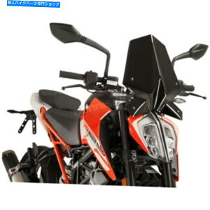 Windshield vCOnCeNp[cubNVX|[cEChV[h - 9514N Puig Hi-Tech Parts Black Naked New Generation Sport Windshield - 9514N
