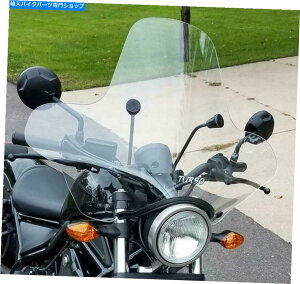 Windshield 17-'19 "119z_t]300500 - 19"w̍^[{EBhV[hW /n[hEFA '17-'19 Honda Rebel 300 & 500 - 19" Tall Clear Turbo Windshield w/Black Hardware