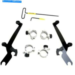 Windshield tBXVF[hX|[cV[hn[hEFAubNLbgn[[X|[cX^[X[p[E11-16 Memphis Shades Sportshield Hardware Black Kit Harley Sportster Superlow 11-16