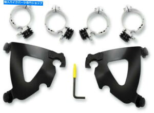 Windshield tBXVF[hubNgK[bN}EgLbg/XtgV[hMEB1986 Memphis Shades Black Trigger-Lock Mount Kit for Fats/Slim Windshields MEB1986