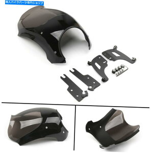 Windshield wbhCgtFAO̒eۃtgKXuPbg̃n[[[hLOFLHR 94-17 D Headlight Fairing Bullet Windshield & Bracket For Harley Road King FLHR 94-17 D