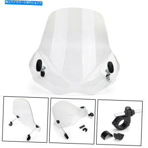 Windshield 7/8 1 1-1 / 8 �n���h���o�[�N���A�𔺂��I�[�g�o�C�p�E�C���h�V�[���h�p�E�B���h�X�N���[�� Windshield WindScreen For Motorcycle With 7/8 1 1-1/8 Handlebar Clear�y���s�A���i�z