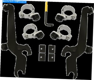 Windshield �����t�B�X�̐F�����X�|�[�c�V�[���h�N�C�b�N�`�F���W�}�E���g�L�b�g - �u���b�N - MEB2031 Memphis Shades Sportshield Quick Change Mount Kit for Street - Black - MEB2031