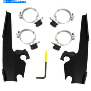 Windshield tBXVF[hb/XubN}EgLbgn[[[C_[14-17 FXDL Memphis Shades Fats/Slim Black Mounting Kit for Harley Low Rider 14-17 FXDL