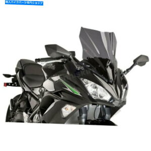 Windshield Puig Hi-Techǐyʉ̃c[OtgKX - 9714H Puig Hi-Tech Parts Light Smoke Touring Windshield - 9714H
