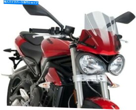 Windshield ピュギ裸のスポーツのフロントの光の煙の煙＃9999h Triumph StreetトリプルS 2017-2019 Puig Naked Sport Windscreen Light Smoke #9999H Triumph Street Triple S 2017-2019