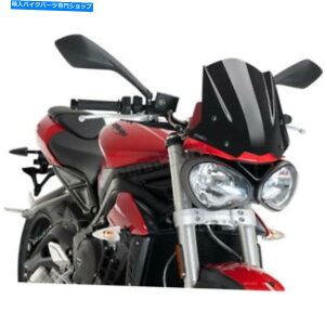 Windshield vCOnCeNp[cubNVX|[cEChV[h - 9999n Puig Hi-Tech Parts Black Naked New Generation Sport Windshield - 9999N