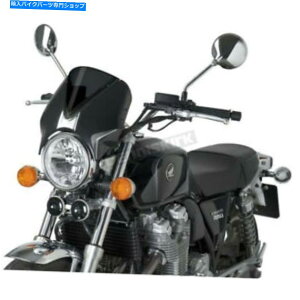 Windshield pCOnCeNi_[NX[NgrWtgEBhXN[W /ubNZ~tB[O - 7593F Puig Hi-Tech Parts Dark Smoke Retrovision Windscreen w/Black Semifaring - 7593F