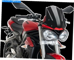 Windshield PUIG 9999N���̐V����̃t�����g�K���X�u���b�N PUIG 9999N Naked New Generation Windshield Black�y���s�A���i�z