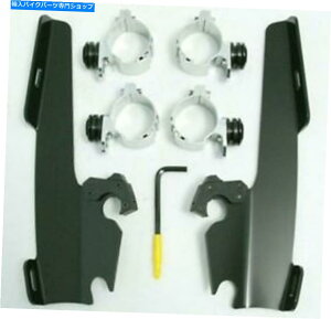 Windshield tBXVF[hbƃX}EgLbgV-TwinA}EgLbgubNMEB8968 MEMPHIS SHADES FATS AND SLIM MOUNT KITS FOR V-TWIN, MOUNT KIT BLACK MEB8968