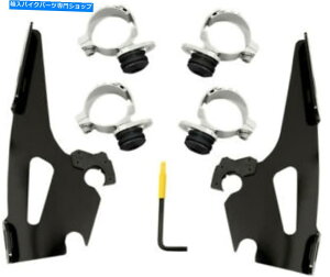 Windshield tBXFNCbN`FW}EgLbgubN/XȃtgV[hMEB2019 Memphis Shades Quick Change Mount Kit Black for Fats/Slim Windshields MEB2019