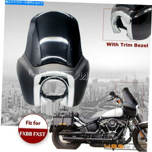 Windshield Harley Suftail FXBBX^_[hFXST 18+ptgtFAOW /ubNe[EBhXN[ Front Fairing w/ Black Tail Windscreen For Harley Softail FXBB Standard FXST 18+