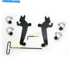Windshield tBXVF[hubNNCbN`FAX|[cV[hMEB2018̂߂̃tgKX}EgLbg Memphis Shades Black Quick Change Windshield Mount Kit for Sportshields MEB2018