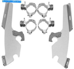 Windshield b/XEEChV[hMEK1943̂߂̃tBXFꂽgK[bN}EgLbg Memphis Shades Polished Trigger-Lock Mount Kit for Fats/Slim Windshield MEK1943