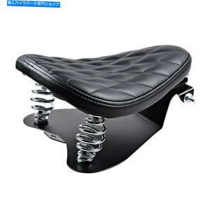 �V�[�g �u���b�N���U�[�I�[�g�o�C�\���V�[�g3 "�n�[���[�{�o�[�p�X�v�����O�u���P�b�g�x�[�X�L�b�g Black Leather Motorcycle Solo Seat 3" Spring Bracket Base Kit For Harley Bobber