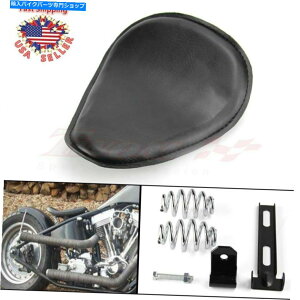 �V�[�g �n�[���[�{�o�[�J�X�^���u���b�N�̂��߂�3 �X�v�����O�u���P�b�g�̃I�[�g�o�C�̃\���^�]�� 3 Spring Bracket Motorcycle Solo Driver Seat For Harley Bobber Custom Black New�y���s�A���i�z