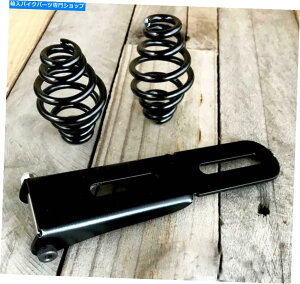 �V�[�g �X�v�����O�V�[�g�}�E���g�q���W�n�[�h�n�[���C�`���b�p�[�u���b�N3 "�X�v�����O�XMRC�̃{���g Bolt On Spring Seat Mounting Hinge Hardware Harley Chopper Black 3" Springs MRC