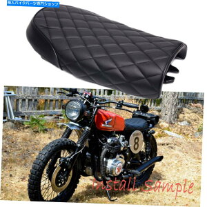 V[g I[goCJtF[T[V[gtbgubgjo[TtBbgz_XYL}nubN Motorcycle Cafe Racer Seat Flat Brat Universal Fit For Honda Suzuki Yamaha Black