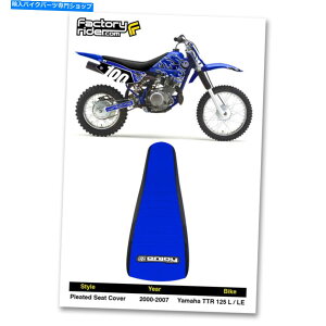V[g 2000-2007}nTTR 125 L-LEubN/u[v[cV[gJo[ 2000-2007 Yamaha TTR 125 L-LE Black/Blue Pleated SEAT COVER BY Enjoy Mfg