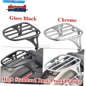 V[g Harley Suftail Deluxe Heritage 18-21̂߂̍N[\̍Ȃ̉וobO̒I Black Chrome Solo Seat Luggage Bag Rack For Harley Softail Deluxe Heritage 18-21