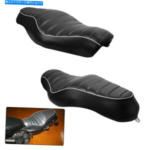 V[g n[[X|[cX^[883̂߂̍v2222̏̌㕔hCo[̏ Black Leather Two 2-up Front Rear Driver Passenger Seat For Harley Sportster 883