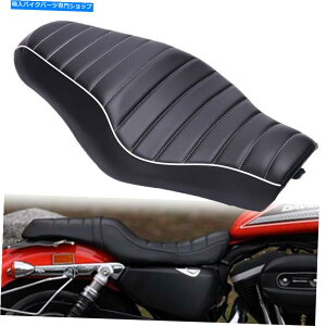 シート ハーレーのためのオートバイの運転手+旅客の2つのアップソファツアーシートベンチリアクッション Motorcycle Driver+Passenger Two Up Sofa Tour Seat Bench Rear Cushion For Harley