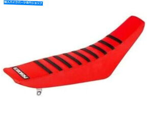 V[g z_CRF 250 R 2004 - 2009uxbhObp[V[gJo[ׂĂ̐Ԃ̘]y Honda CRF 250 R 2004 - 2009 Ribbed Gripper Seat Cover All Red Black Ribs Enjoy